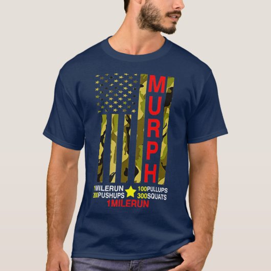Murph Challenge Memorial Day Workout WOD Camo T-shirt (Voorkant)