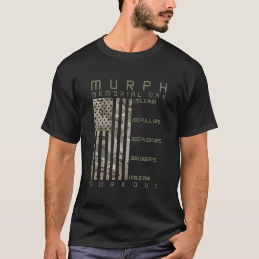 Murph Memorial Day Workout Woud Cam Multi Camo Vla T-shirt (Voorkant)