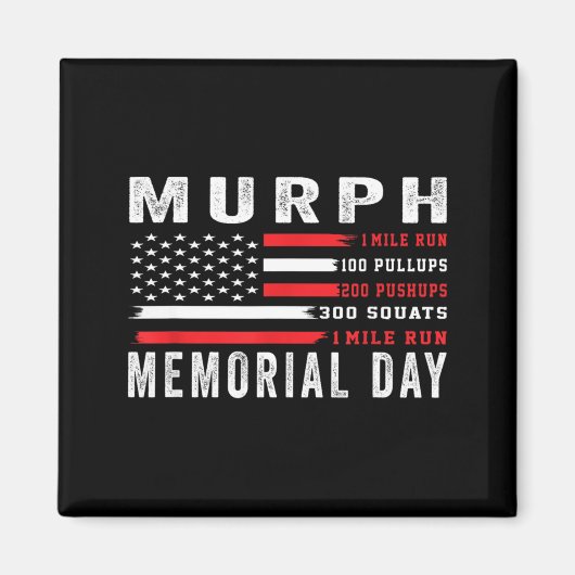 Murph-uitdaging Amerikaanse herdenkingsdag workout Magneet (Voorkant)