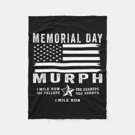 Murph-uitdaging memorial day training gym VS-vlag Fleece Deken (Voorkant)