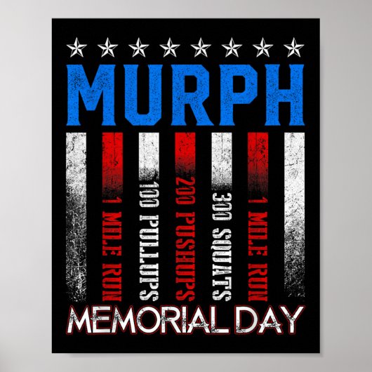 Murph Workout Challenge Murph Memorial Poster (Voorkant)