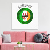 Murphy Crest & Celtic Knot on Shamrock Canvas Prin Afdruk (Insitu (Woonkamer))