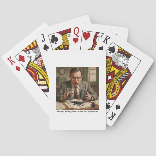 Murphy die zijn wet voor het eerst opschrijft. pokerkaarten (Achterkant)