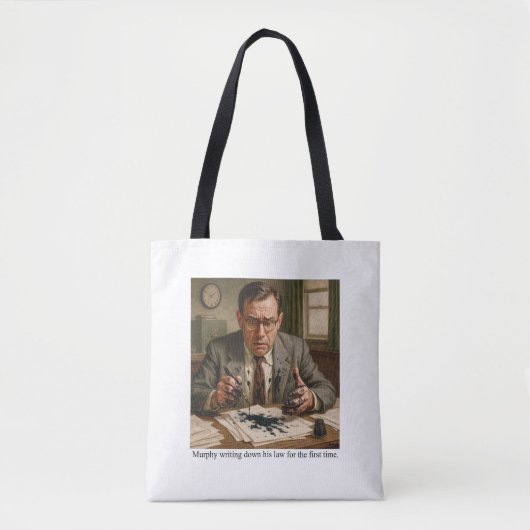 Murphy die zijn wet voor het eerst opschrijft. tote bag (Voorkant)