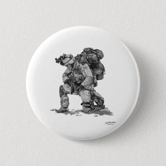 Murphy Elliott-Praying Soldier Ronde Button 5,7 Cm (Voorkant)