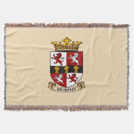 Murphy Family Coat of Arms Throw Blanket Deken (Voorkant)