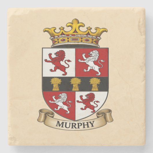 Murphy Family Coat of Arms Trivet Stenen Onderzetter (Voorkant)