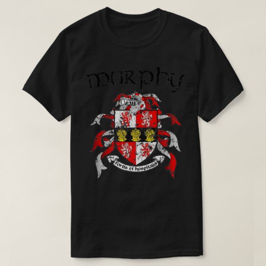 Murphy Family Crest Coat of Arms Achternaam Gesche T-shirt (Design voorkant)