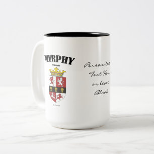 Murphy Family Crest, Translation & Betekenis Tweekleurige Koffiemok