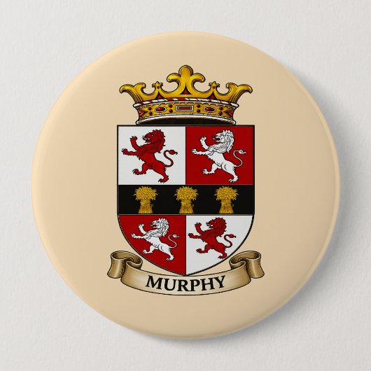 Murphy Family Wapensknop Ronde Button 4,0 Cm (Voorkant)