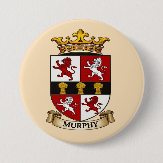 Murphy Family Wapensknop Ronde Button 7,6 Cm (Voorkant)