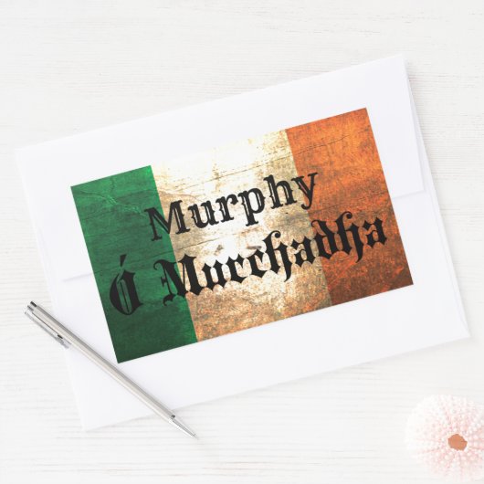 Murphy Irish Flag Rechthoekige Sticker (Envelop)