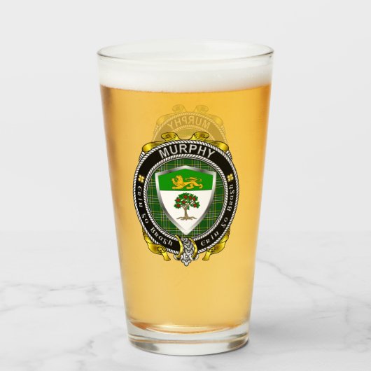 Murphy Irish Shield Bierglas Glas (Voorkant gevuld)