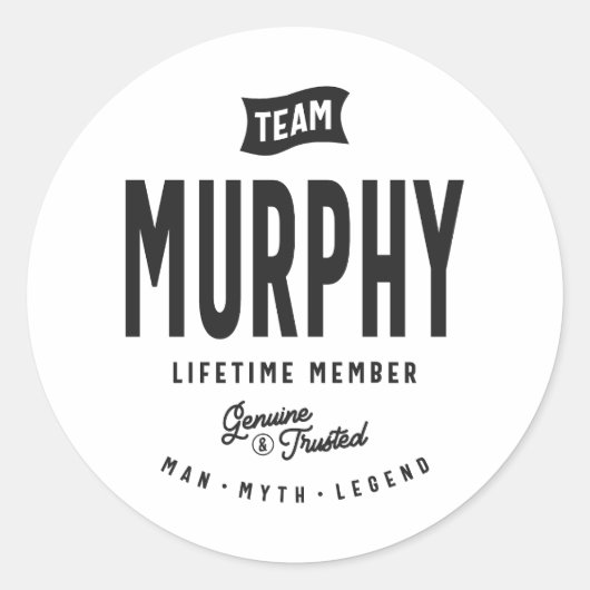 Murphy Lifetime Lid met persoonlijke naam Murphy Ronde Sticker (Voorkant)