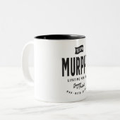 Murphy Lifetime Lid met persoonlijke naam Murphy Tweekleurige Koffiemok (Voorkant links)