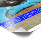 Murphy met zijn comfortabele blauwe deken foto pri afdruk (Hoek)