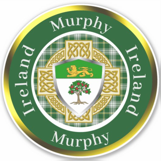 Murphy Shield en Celtic Cross gepersonaliseerd Sticker (Voorkant)