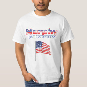 Murphy voor Congress Patriotic American Flag Desig T-shirt