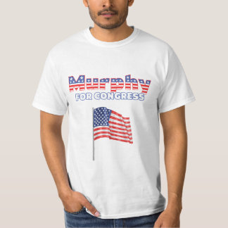 Murphy voor Congress Patriotic American Flag Desig T-shirt