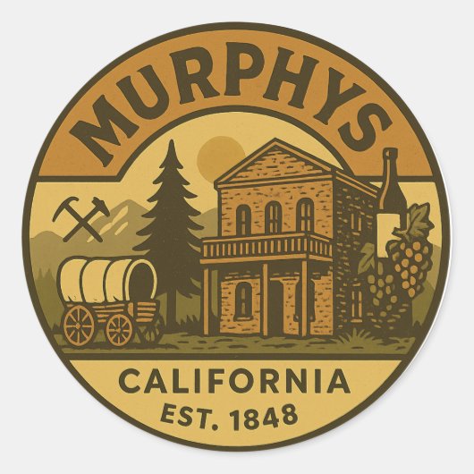 Murphy's California Embleem Ronde Sticker (Voorkant)