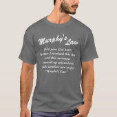 Murphy's Laws (jouw tekst) Donkere shirten, Witte T-shirt (Voorkant)