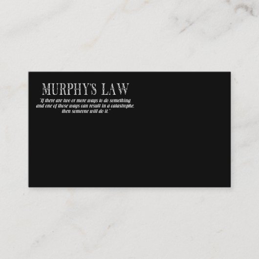 Murphy's wet visitekaartje (Voorkant)
