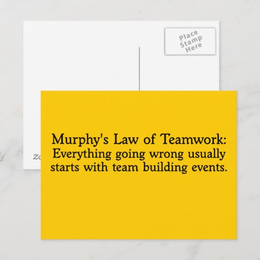 Murphy's Wet voor Teamwork Briefkaart (Voorkant / Achterkant)