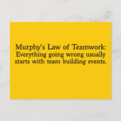 Murphy's Wet voor Teamwork Briefkaart (Voorkant)