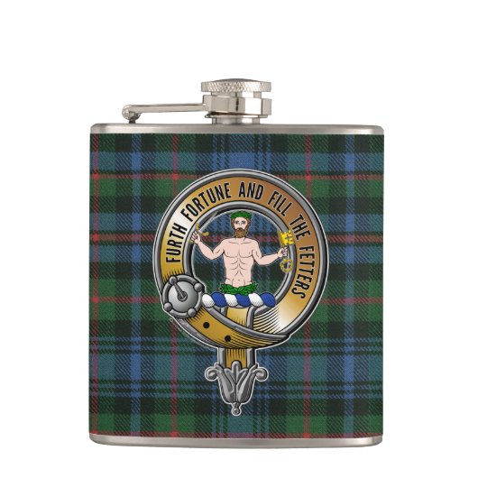 Murray Atholl Tartan & Badge Heupfles (Voorkant)