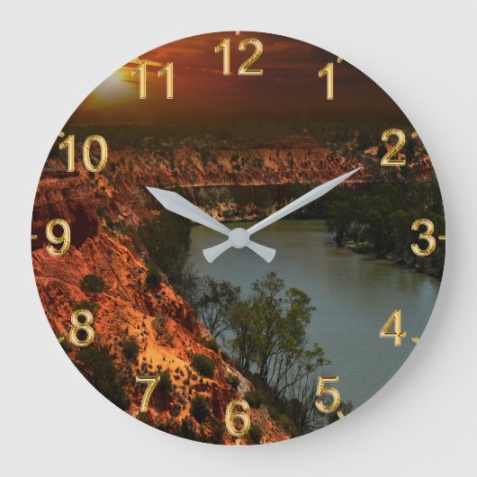 Murray Australia Sunset, Wall Clock Grote Klok (Voorkant)