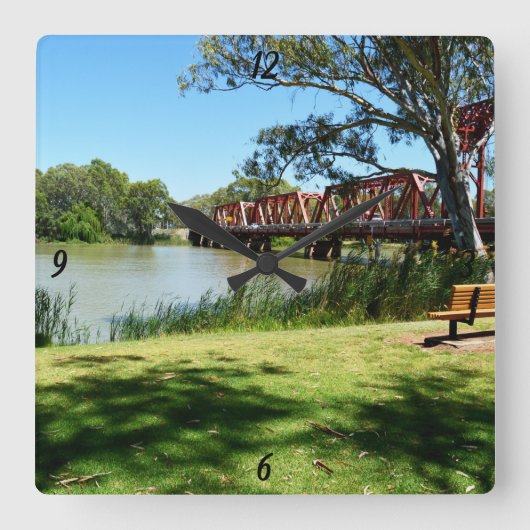 Murray, Australië, The Bridge, Wall Clock Vierkante Klok (Voorkant)