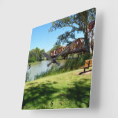 Murray, Australië, The Bridge, Wall Clock Vierkante Klok (Hoek)