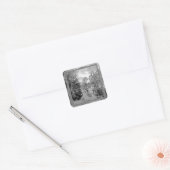 Murray Black White Photo Gum Tree Reflection Vierkante Sticker (Envelop)