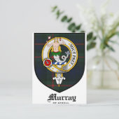 Murray Clan Crest Badge Tartan Briefkaart (Staand voorkant)