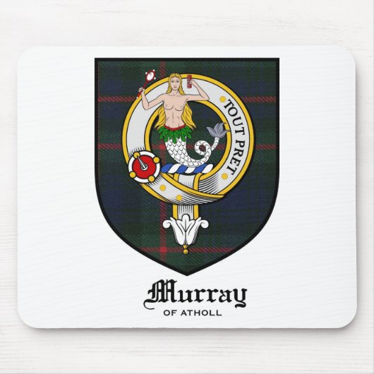 Murray Clan Crest Badge Tartan Muismat (Voorkant)