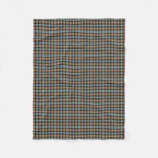 Murray Clan Tan en Mint Green Reproduction Tartan Fleece Deken (Voorkant)