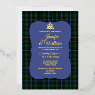 Murray Clan Tartan Pset Wedding Folie Uitnodiging