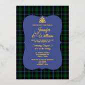 Murray Clan Tartan Pset Wedding Folie Uitnodiging (Voorkant)