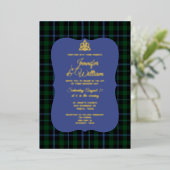 Murray Clan Tartan Pset Wedding Folie Uitnodiging (Staand Voorkant)
