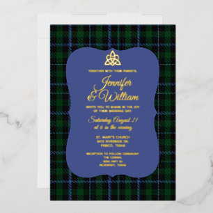 Murray Clan Tartan Schotse Huwelijk Folie Uitnodiging