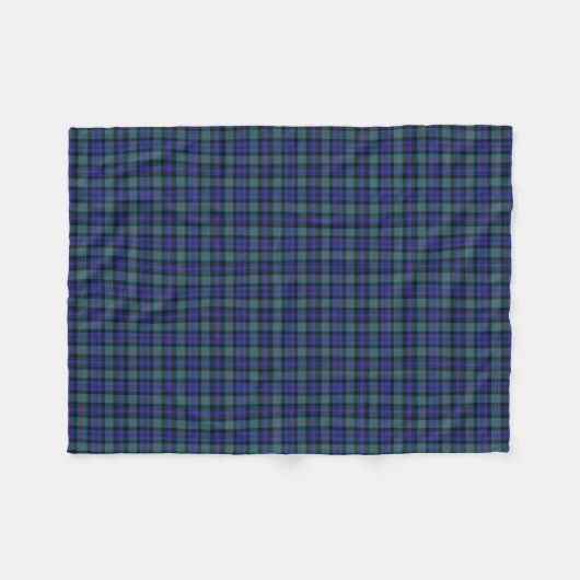 Murray Clan Turquoise en Royal Blue Modern Tartan Fleece Deken (Voorkant (Horizontaal))