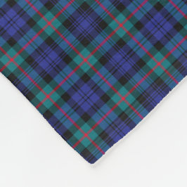 Murray Clan Turquoise en Royal Blue Modern Tartan Fleece Deken