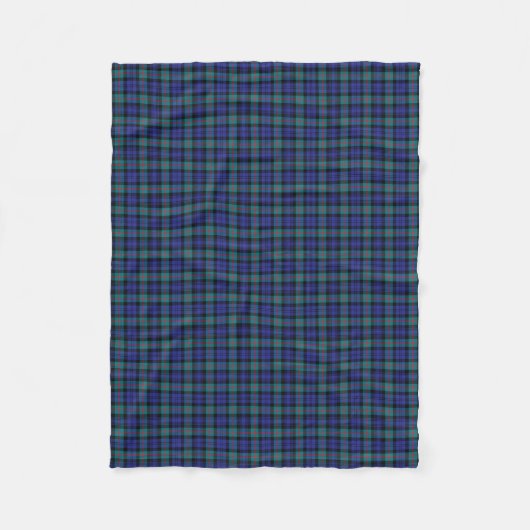 Murray Clan Turquoise en Royal Blue Modern Tartan Fleece Deken (Voorkant)