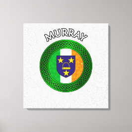 Murray Crest en Celtic Knot op Shamrock Canvas Pri Afdruk