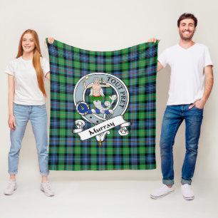 Murray Dysart van Atholl Ancient Clan Badge Tartan Fleece Deken