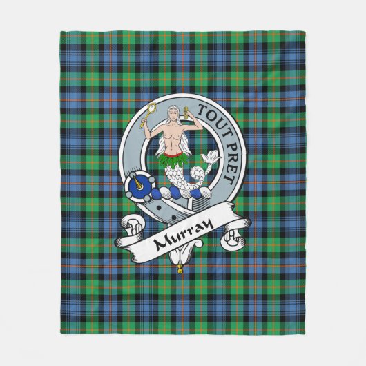 Murray Dysart van Atholl Ancient Clan Badge Tartan Fleece Deken (Voorkant)