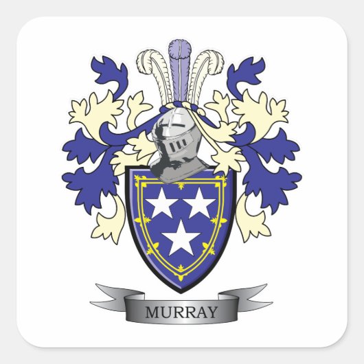 Murray Family Crest Coat. Vierkante Sticker (Voorkant)