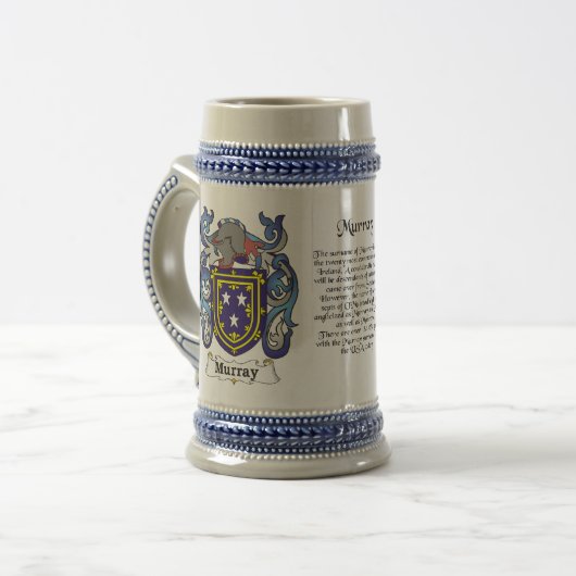 Murray Family Crest Stein Bierpul (Voorkant links)
