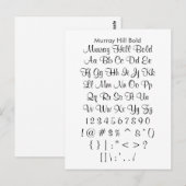 Murray Hill Bold - Zazzle Font Sampler Sheet Briefkaart (Voorkant / Achterkant)