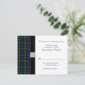Murray of Atholl Tartan Huwelijksreactie RSVP Kaartje (Staand voorkant)